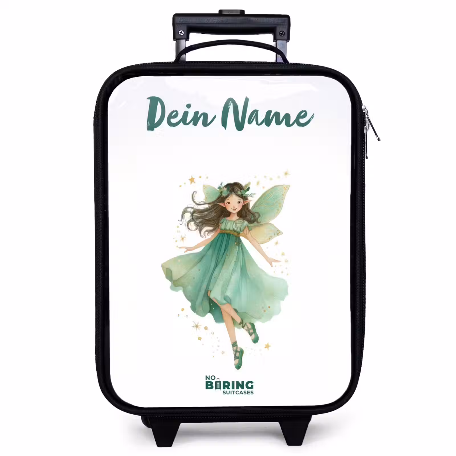 Kinderkoffer mit Name - Schwebende grüne Elfe — 1
