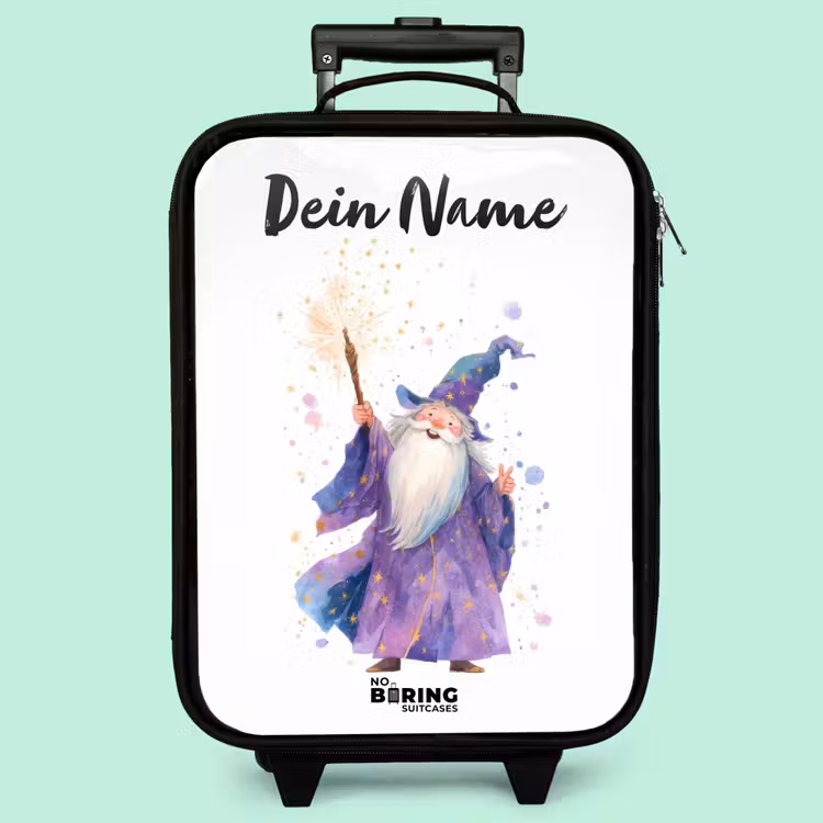 Kinderkoffer mit Name - Alter Magier mit Stab — 3
