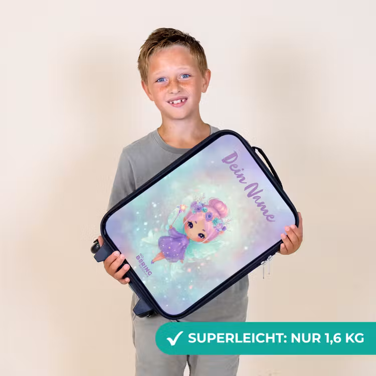 Kinderkoffer mit Name - Blumenfee in pastellfarbenem Glanz — 2