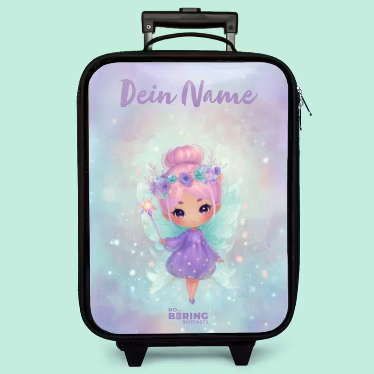Kinderkoffer mit Name - Blumenfee in pastellfarbenem Glanz — 3