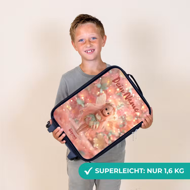 Kinderkoffer mit Name - Blumenfee in rosa Märchenwelt — 2