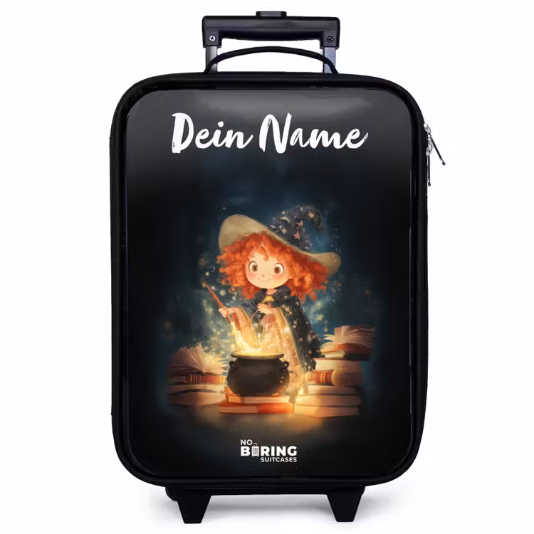 Kinderkoffer mit Name - Hexe mit funkelndem Trank — 1