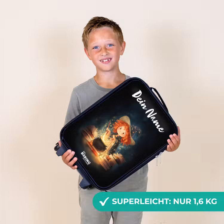 Kinderkoffer mit Name - Hexe mit funkelndem Trank — 2