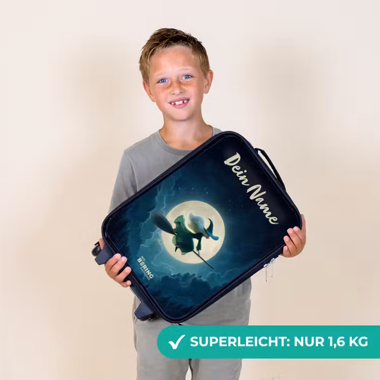 Kinderkoffer mit Name - Nachtflug über den Wald — 2