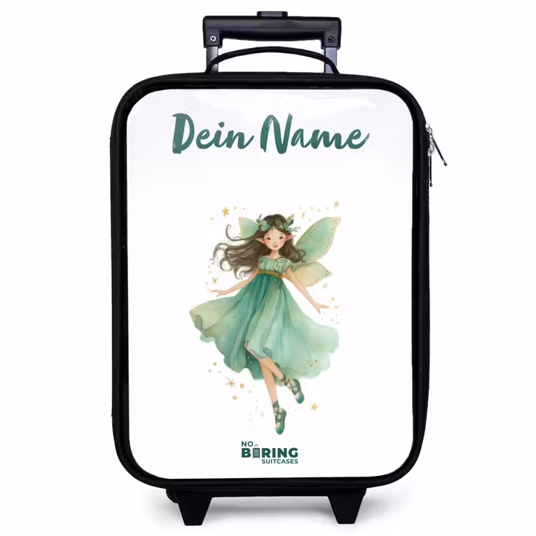 Kinderkoffer mit Name - Schwebende grüne Elfe — 1