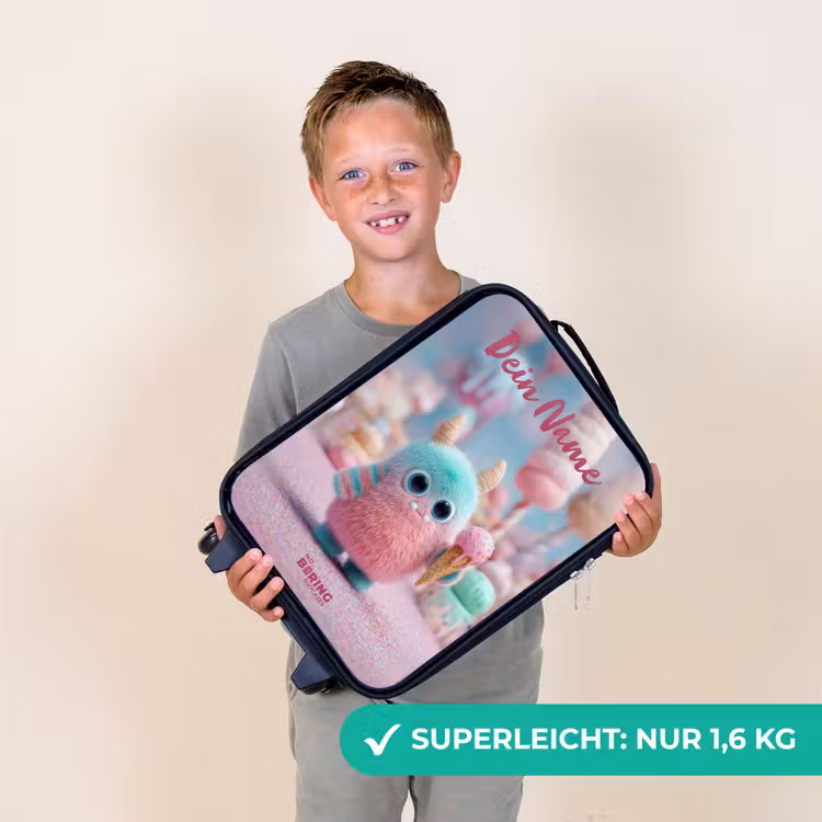 Kinderkoffer mit Name - Süßes Monster Süßigkeiten Abenteuer — 2
