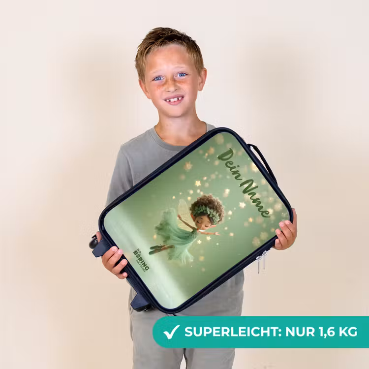 Kinderkoffer mit Name - Tanzende Fee in grünem Licht — 2