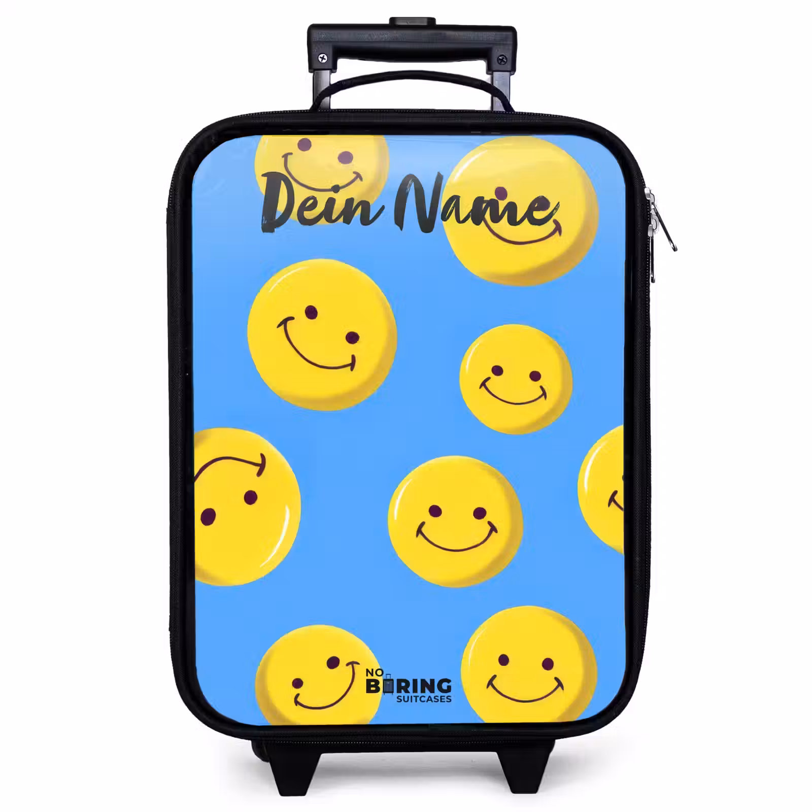 Kinderkoffer mit Name - Fröhlicher Smiley-Regen — 1