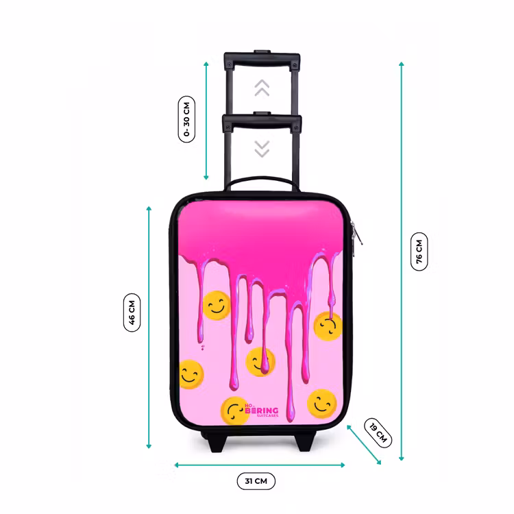Kinderkoffer mit Name - Farbe - Smiley - Rosa — 7