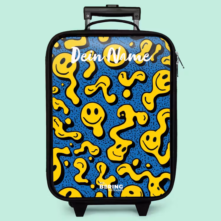 Kinderkoffer mit Name - Smiley - Gelb - Blau — 3
