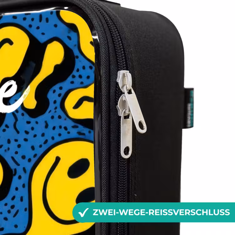 Kinderkoffer mit Name - Smiley - Gelb - Blau — 6