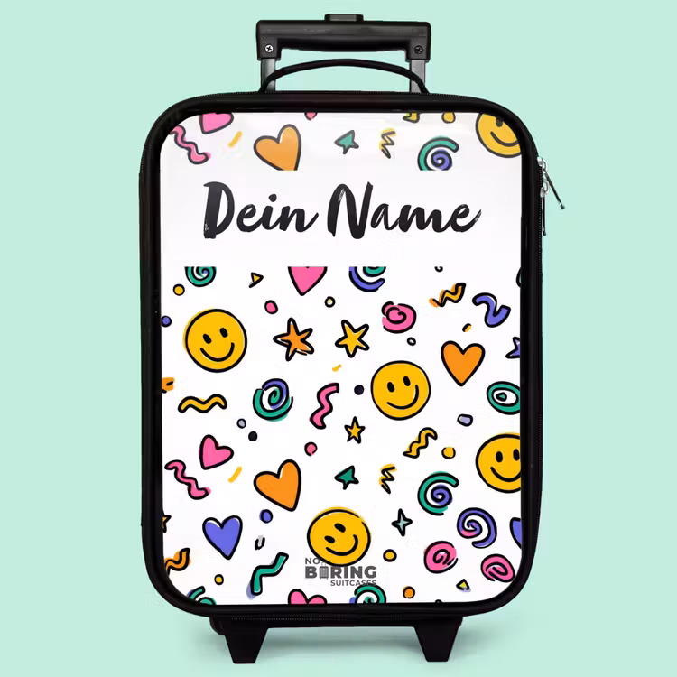 Kinderkoffer mit Name - Smiley - Herz - Stern — 3
