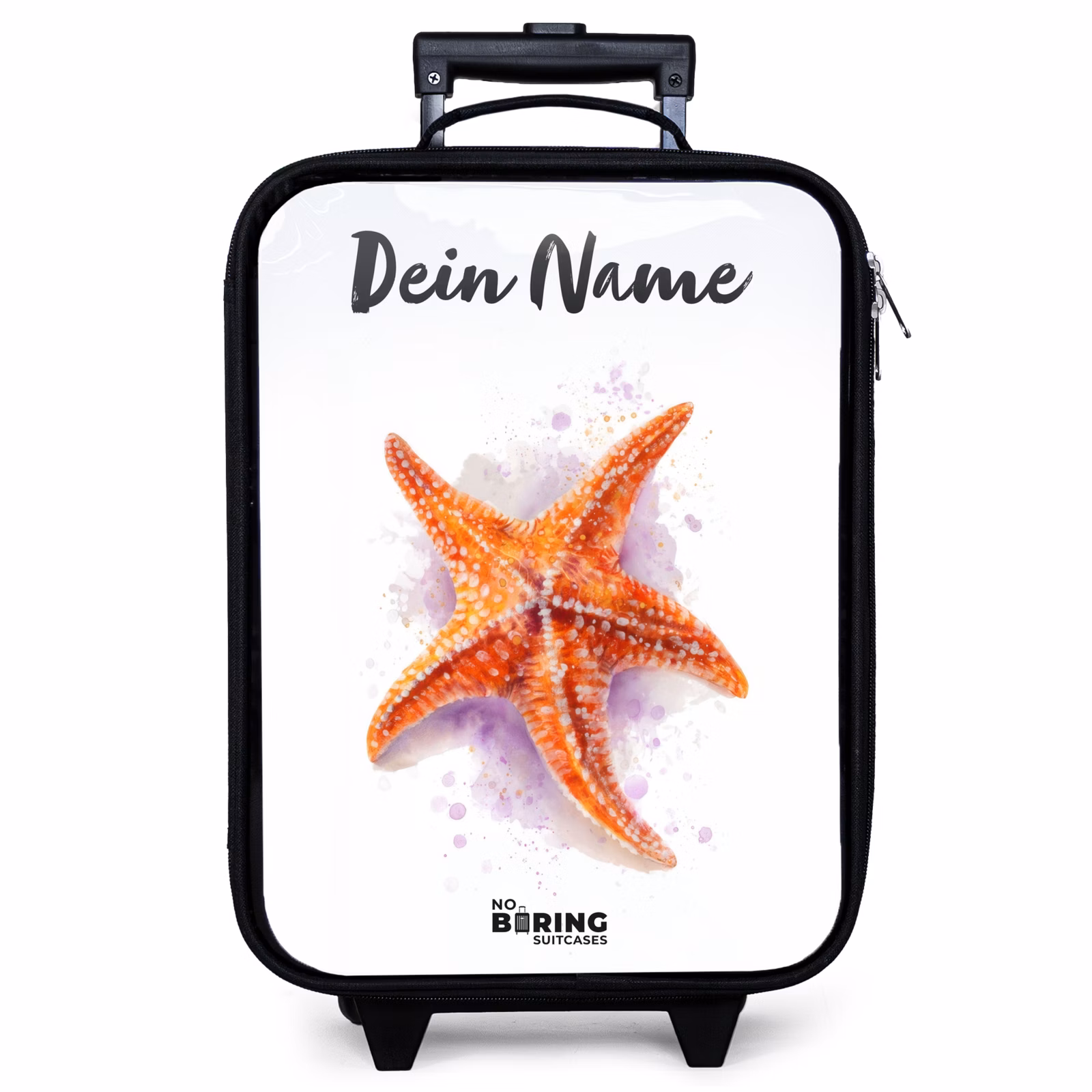 Kinderkoffer mit Name - Orange Seestern Illustration — 1