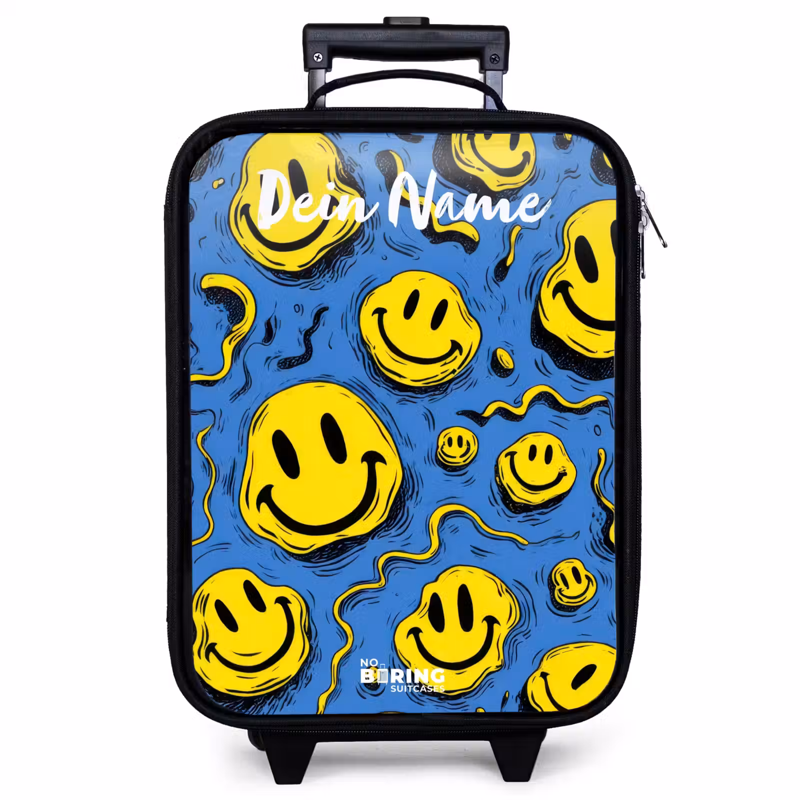 Kinderkoffer mit Name - Smiley - Blau - Gelb — 1