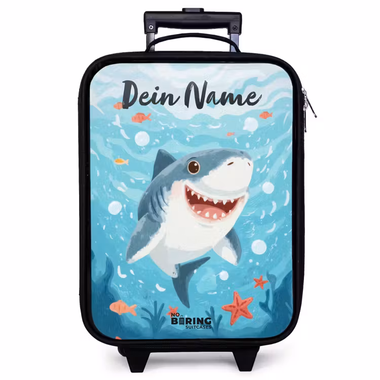 Kinderkoffer mit Name - Hai - Wasser - Meer — 1