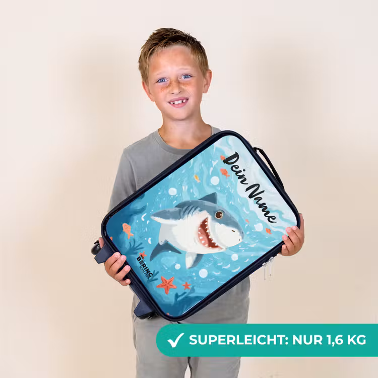 Kinderkoffer mit Name - Hai - Wasser - Meer — 2