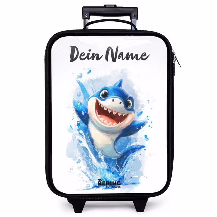 Kinderkoffer mit Name - Hai - Zähne - Wasser — 1