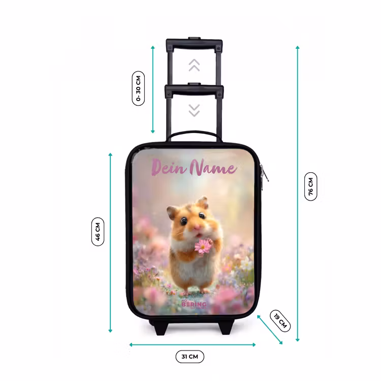 Kinderkoffer mit Name - Hamster - Blume - Natur - Tier — 7