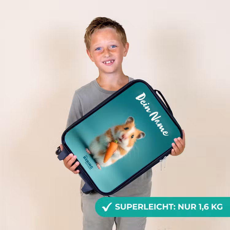 Kinderkoffer mit Name - Hamster - Karotte - Tier — 2