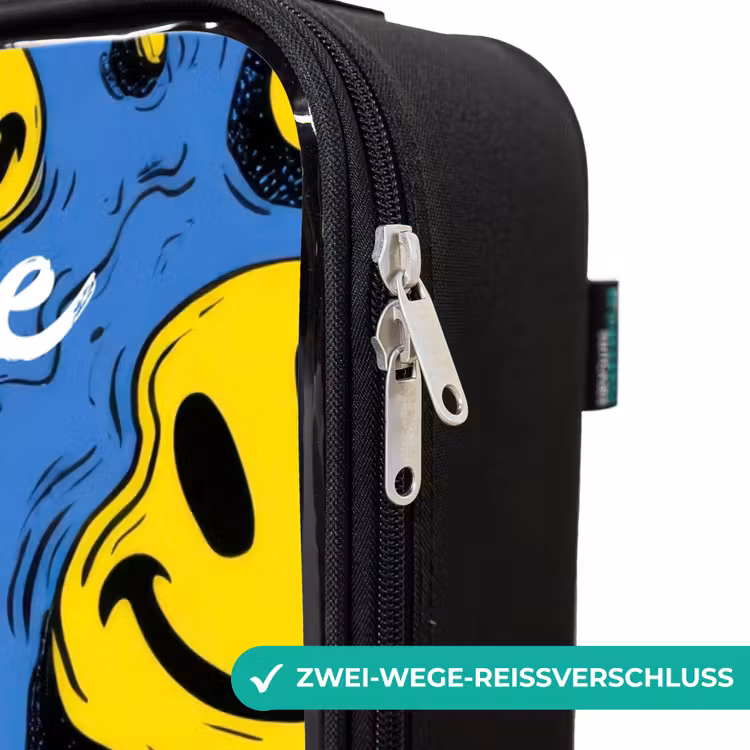 Kinderkoffer mit Name - Smiley - Blau - Gelb — 6