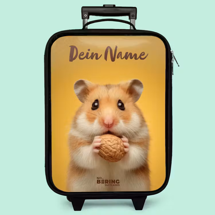 Kinderkoffer mit Name - Hamster - Walnuss - Tier — 3