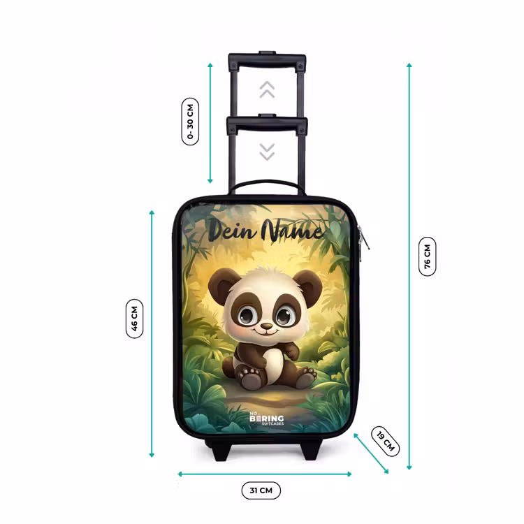 Kinderkoffer mit Name - Panda - Bambuswald - Grün — 7