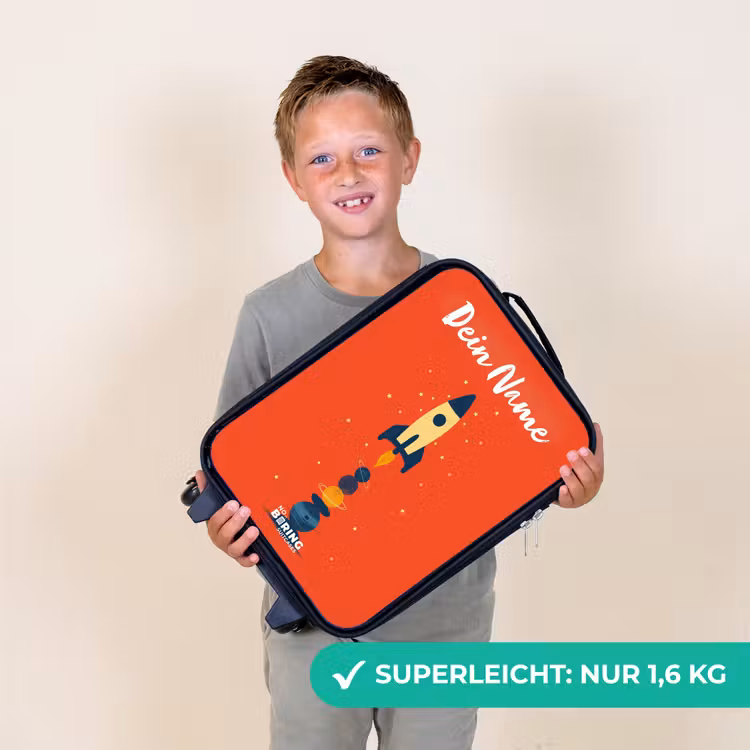 Kinderkoffer mit Name - Rakete - Sterne - Planeten — 2