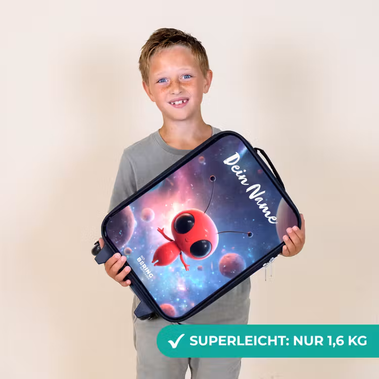 Kinderkoffer mit Name - Rotes Raumwesen im kosmischen Tanz — 2