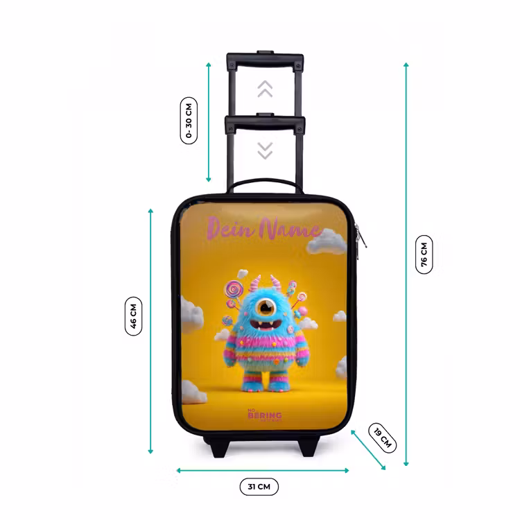 Kinderkoffer mit Name - Süßigkeiten - Monster - Regenbogen — 7