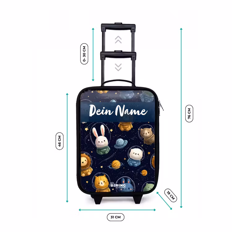 Kinderkoffer mit Name - Tiere - Astronaut - Planeten - Sterne — 7