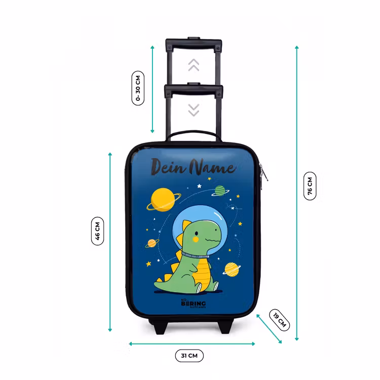 Kinderkoffer mit Name - Dino - Planet - Stern - Blau — 7