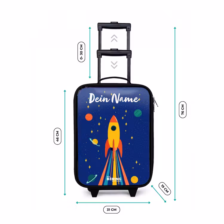 Kinderkoffer mit Name - Rakete - Sterne - Planet - Weltraum — 7