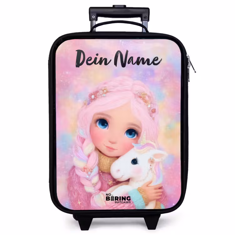Kinderkoffer mit Name - Mädchen - Einhorn - Rosa — 1