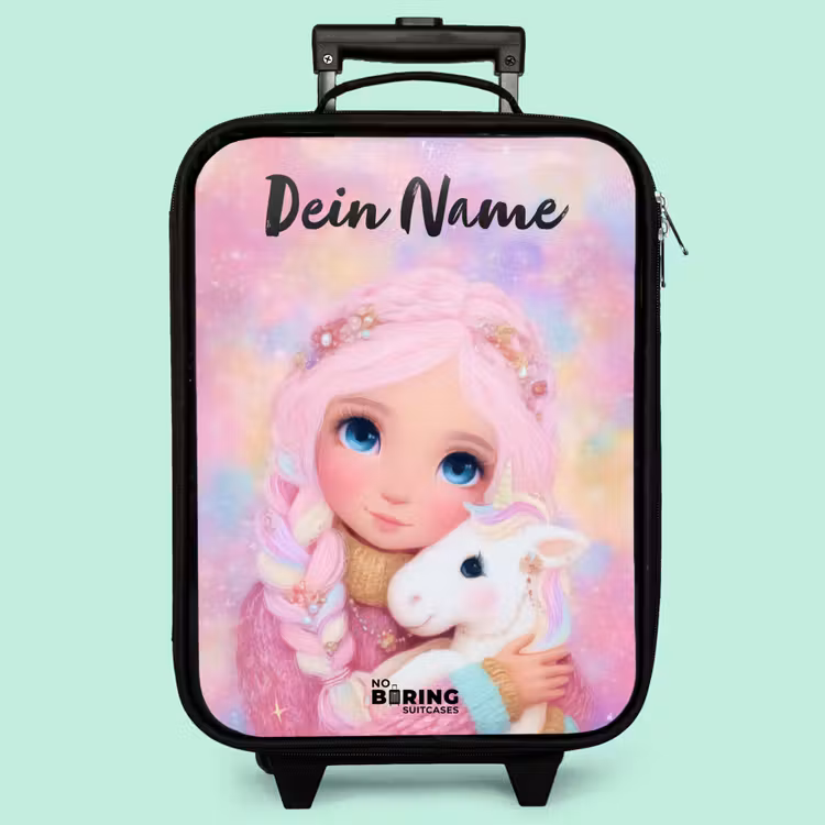 Kinderkoffer mit Name - Mädchen - Einhorn - Rosa — 3