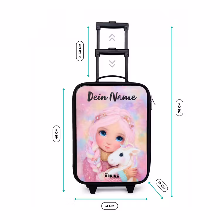 Kinderkoffer mit Name - Mädchen - Einhorn - Rosa — 7