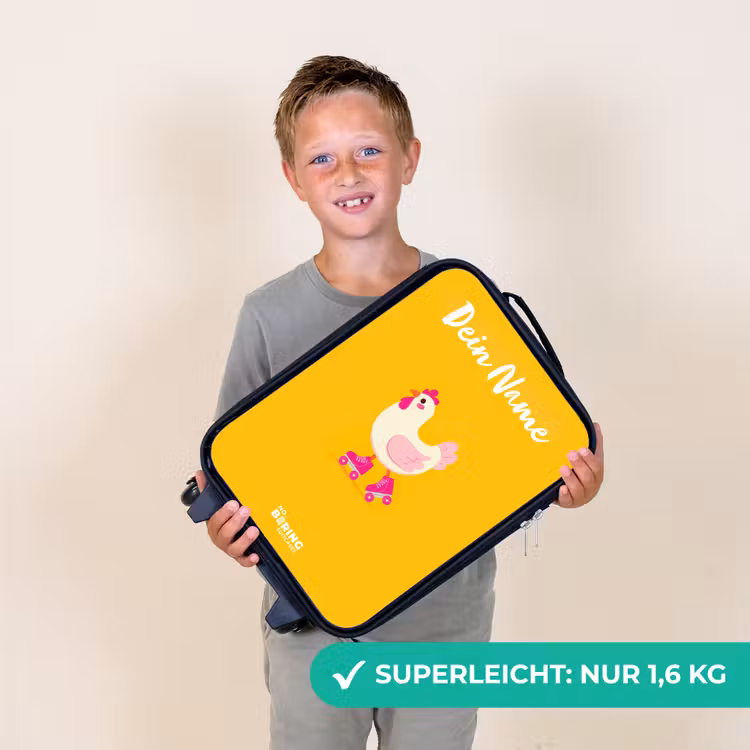 Kinderkoffer mit Name - Kip - Rollschuhe - Gelb — 2