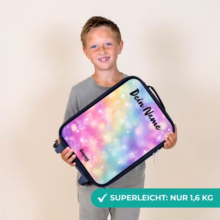 Kinderkoffer mit Name - Licht - Regenbogen - Herzen — 2