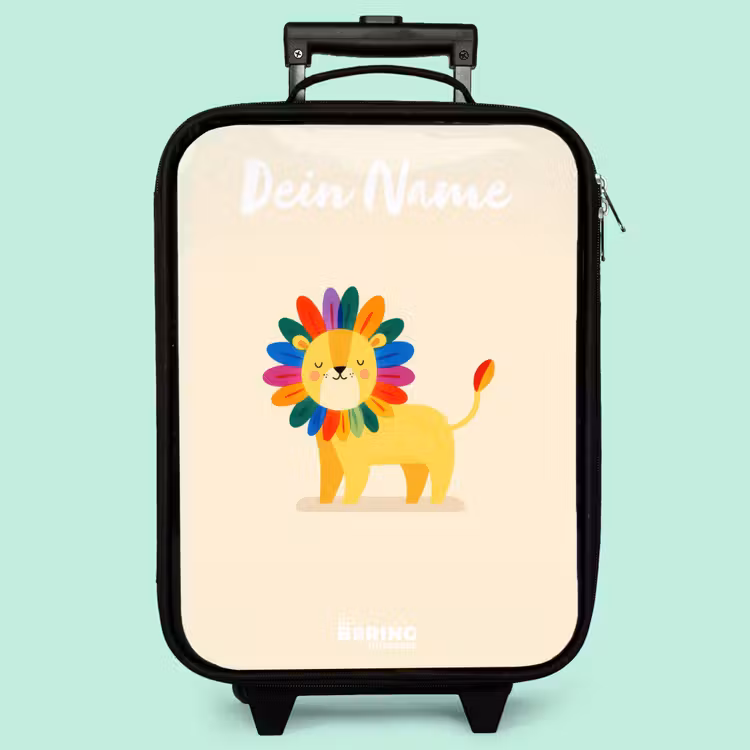 Kinderkoffer mit Name - Löwe - Mähne - Farbenfroh — 3