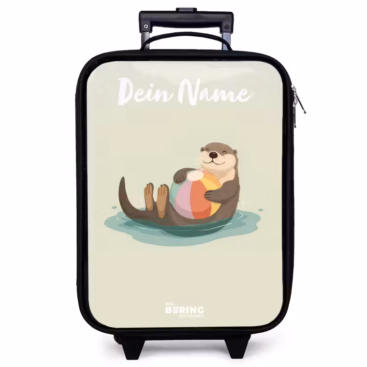 Kinderkoffer mit Name - Otter - Strandball - Wasser — 1