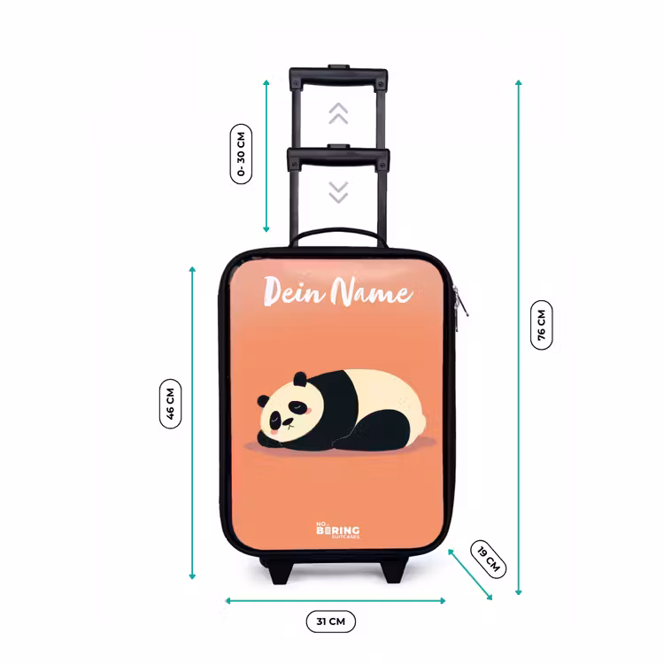Kinderkoffer mit Name - Panda - Schlafend - Orange — 7