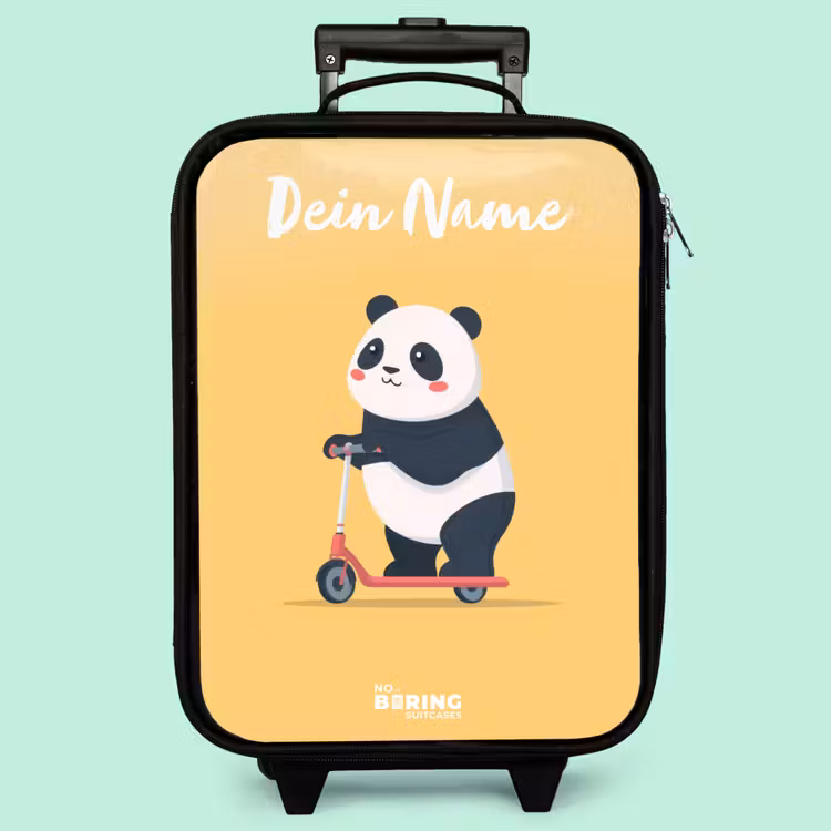 Kinderkoffer mit Name - Panda - Stufe - Gelb — 3