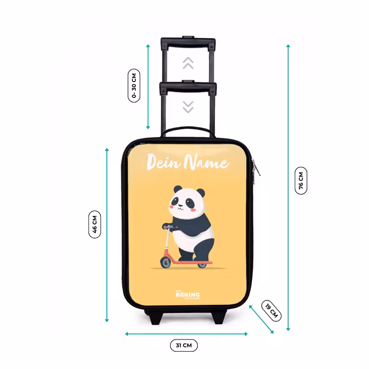 Kinderkoffer mit Name - Panda - Stufe - Gelb — 7