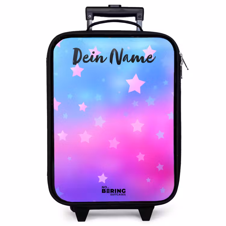 Kinderkoffer mit Name - Sterne - Rosa - Blau — 1