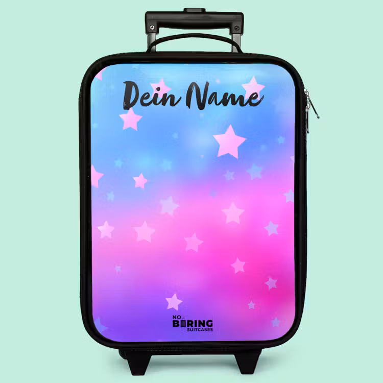 Kinderkoffer mit Name - Sterne - Rosa - Blau — 3
