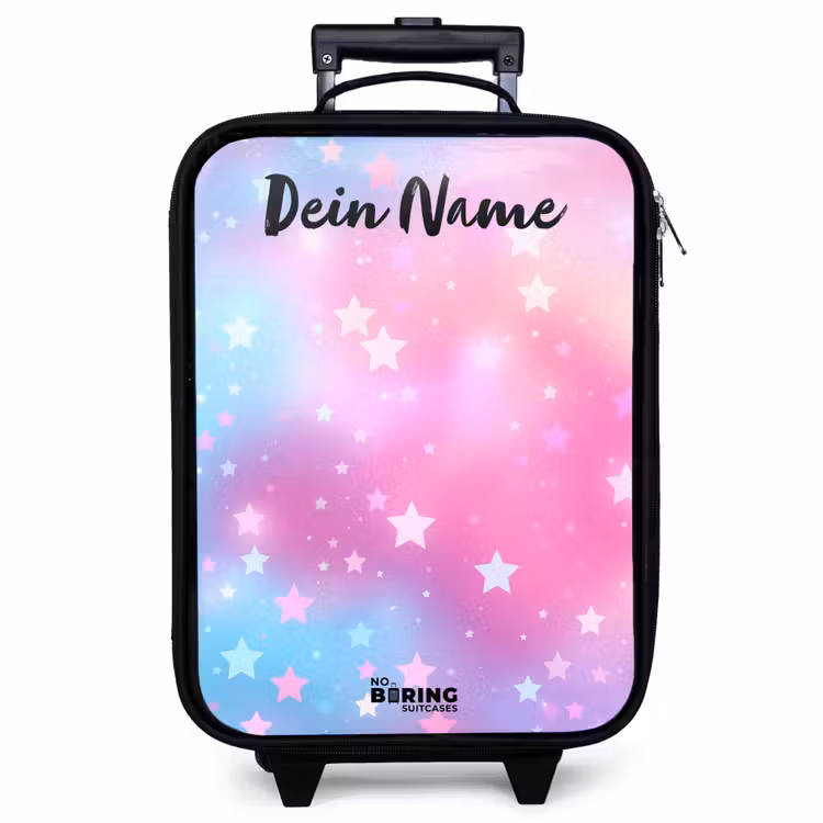 Kinderkoffer mit Name - Sterne - Rosa - Blau — 1