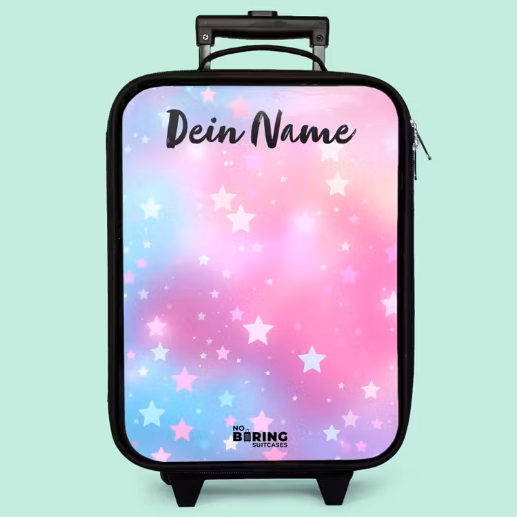 Kinderkoffer mit Name - Sterne - Rosa - Blau — 3