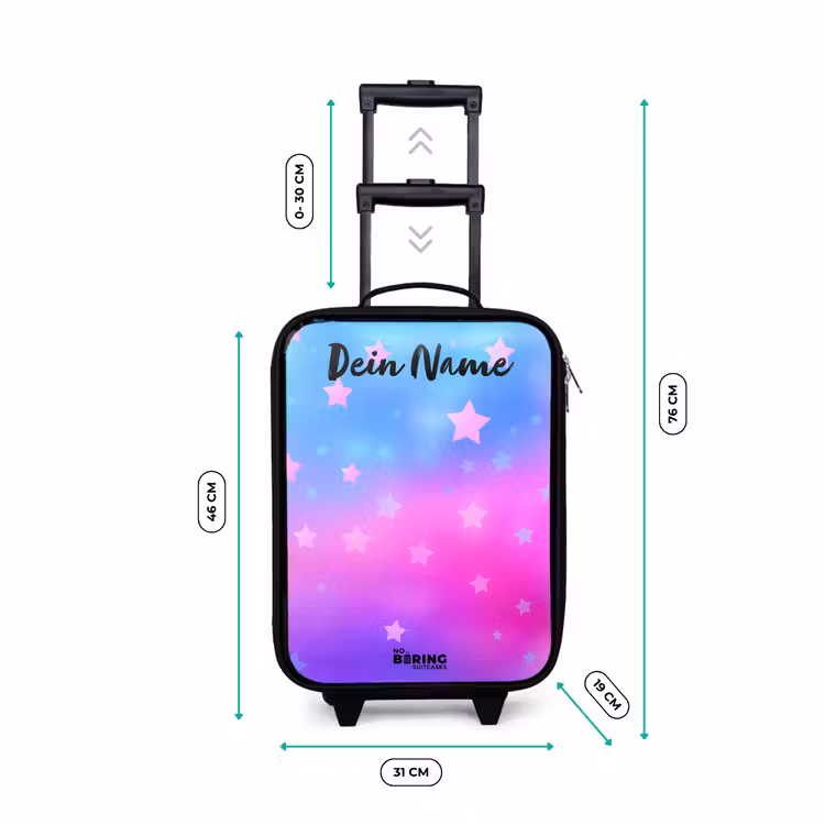 Kinderkoffer mit Name - Sterne - Rosa - Blau — 7