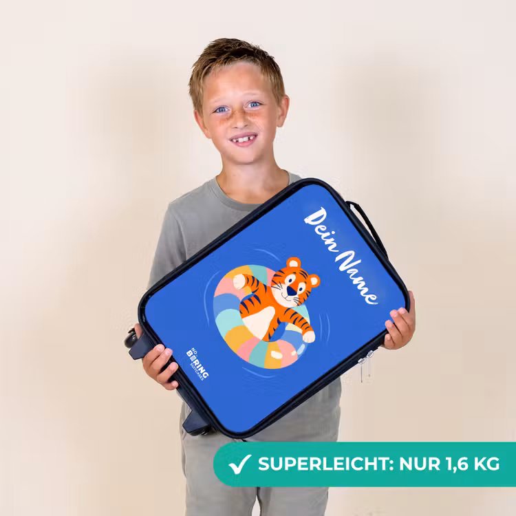 Kinderkoffer mit Name - Tiger - Schwimmband - Wasser — 2