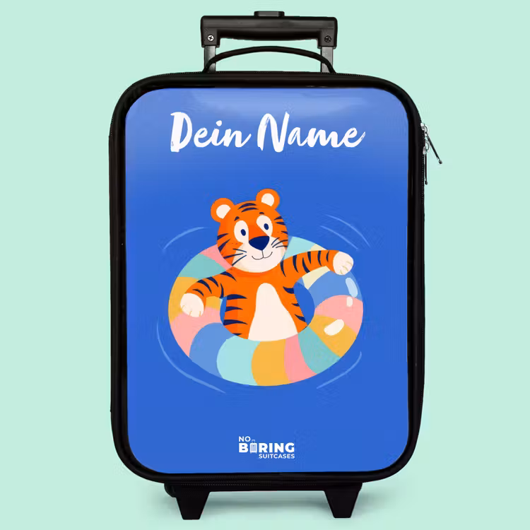 Kinderkoffer mit Name - Tiger - Schwimmband - Wasser — 3