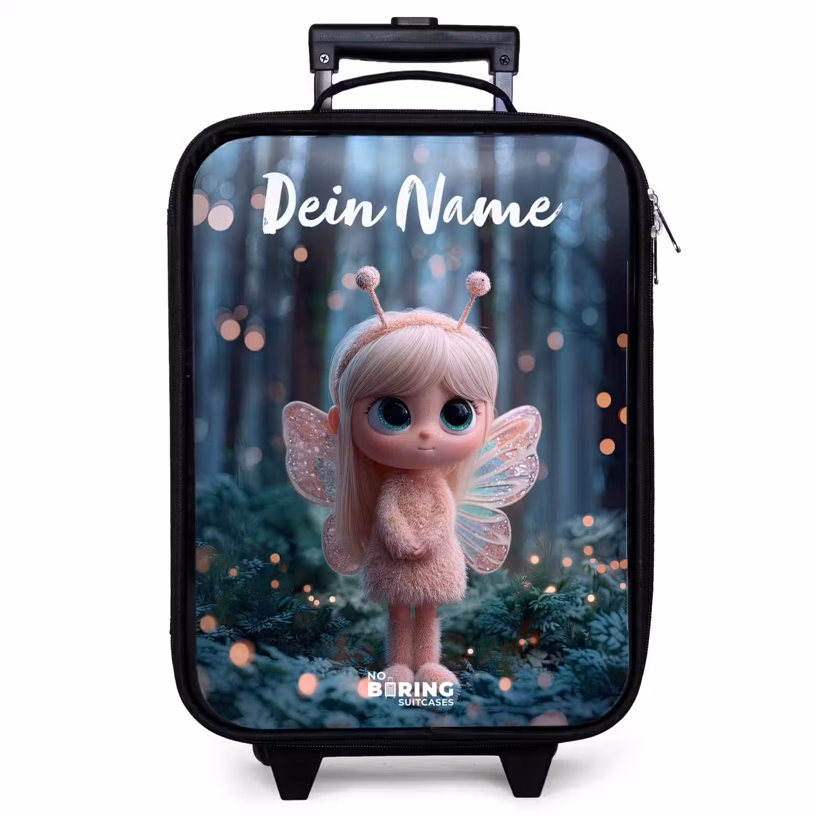 Kinderkoffer mit Name - Fee - Wald - Glitzer — 1